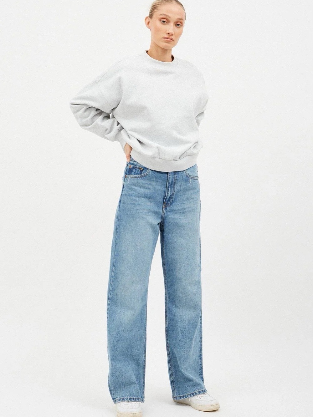 Dr Denim Echo jeans | high rise straight denim in blue jay | size 31/32